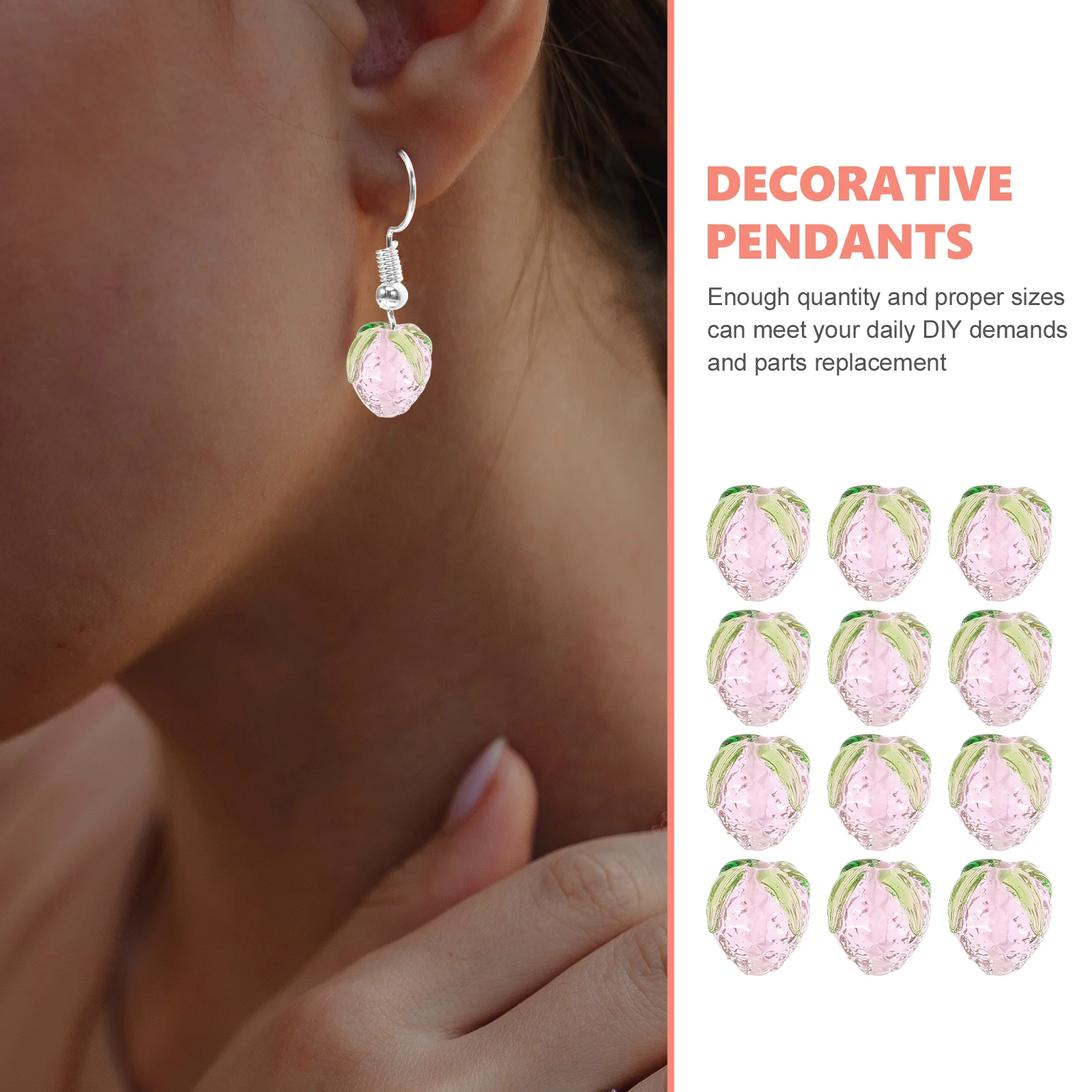 

16Pcs Strawberry Jewelry Pendants Delicate Smooth Surface DIY Charms for Bracelet Necklace Earring Accessories