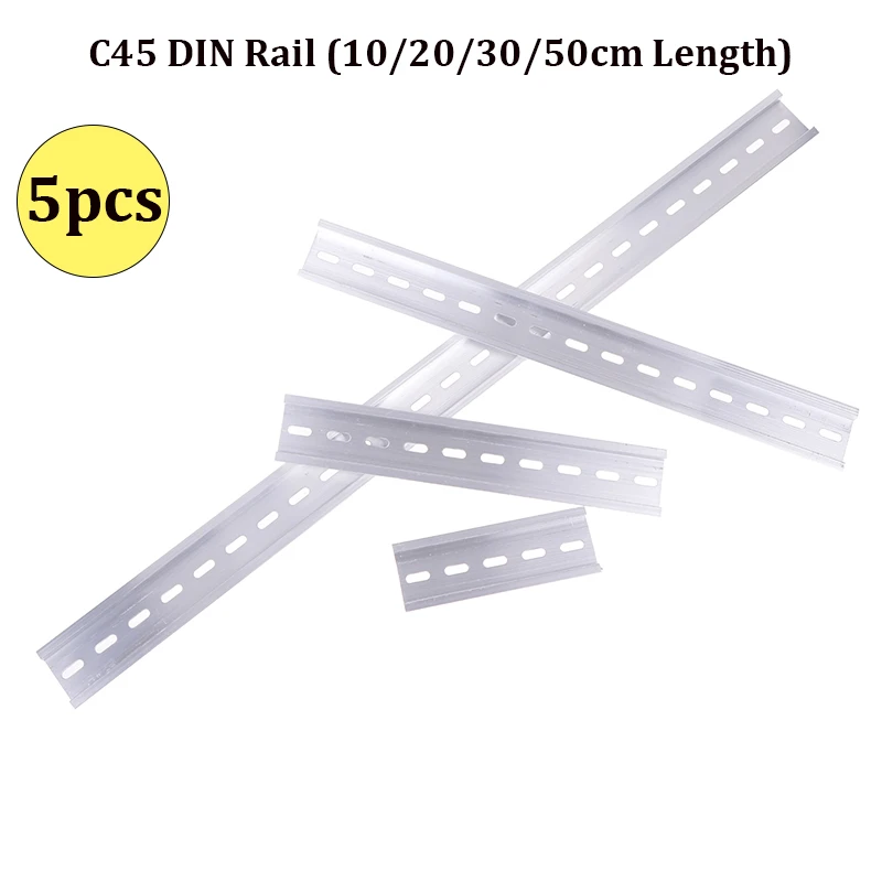 5pcs C45 DIN Rail 10/20/30/50cm- 35mm Standard Mounting Rail for DZ47 Circuit Breakers & Relays〔YY26〕