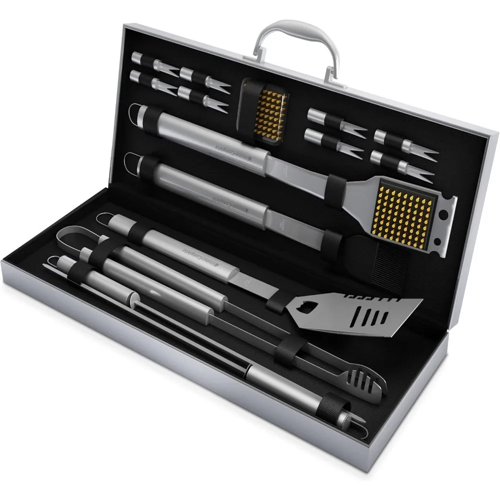 

16-Piece BBQ Grill Accessories Set with Aluminum Case - Perfect for Home Grilling and Gifts