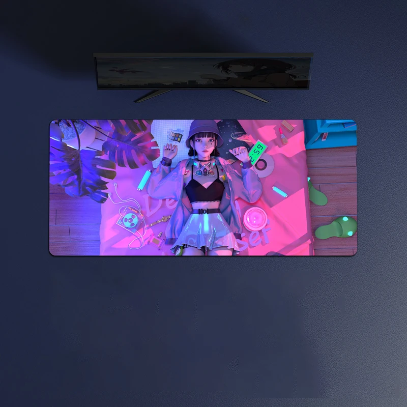 

Cartoon Classic Anime Hd Two-Dimensional Girl Cool Diy Gaming Mouse Pad Anime Style Rubber Desk Mat for E-Sports Setup
