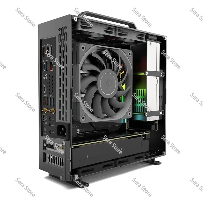 5L Mini A24-V5 PC Case Dual Slot Single Display 1U  PSU Chassis with Dual Bezel Design