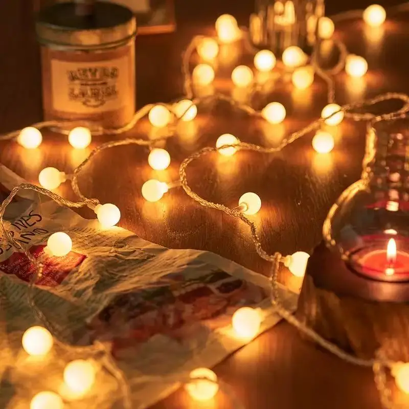 10M 80 Luzes USB, Luzes de Cordão em Forma de Bola, Luzes de Fada para Exteriores, Guirlanda de Luzes para Casamento, Festa, Jardim, Decoração de Casa, Branco Quente