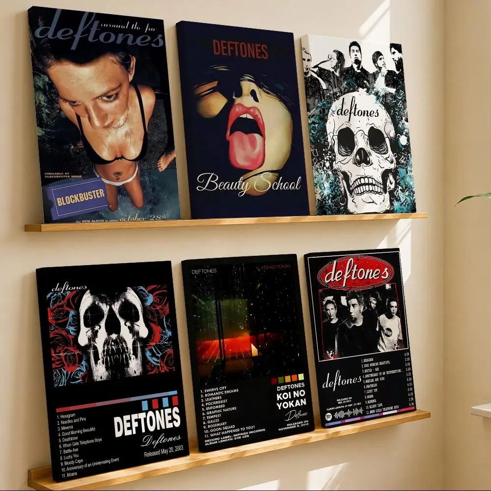 Nu Metal Rock Band D-Deftones Framed Wall Painting Canvas Art Poster with Solid Wood Frame for Living Room Home Decor