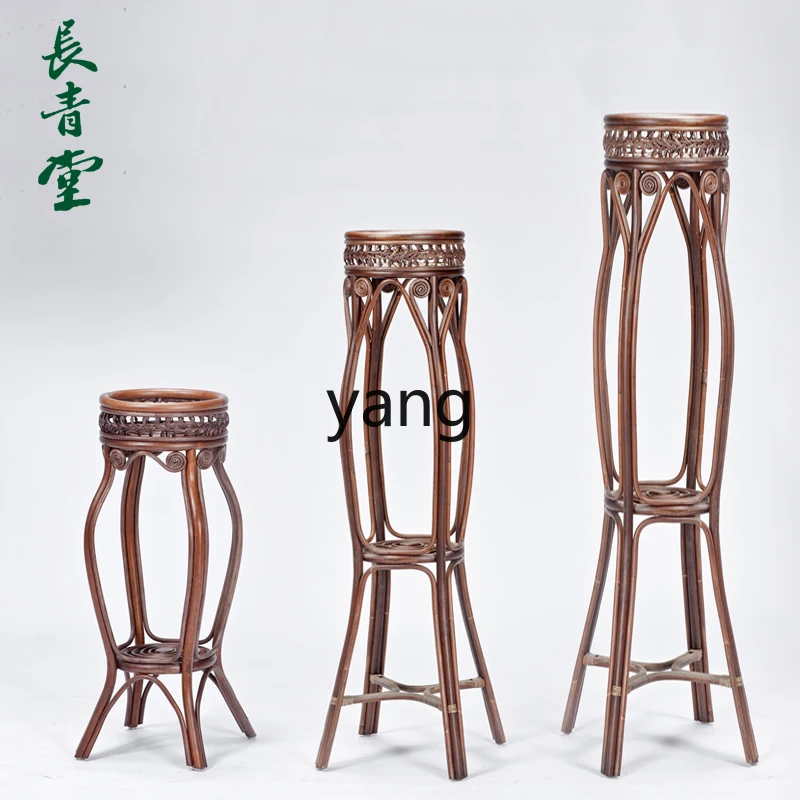 CX Chinese flower stand rattan woven floor-to-ceiling pergola multi-layer shelf