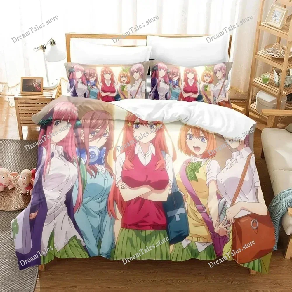 

Anime Quintessential Quintuplets Bedding Set Boys Girls Twin Queen Size Duvet Cover Pillowcase Bed Kids Adult Home Textileextile