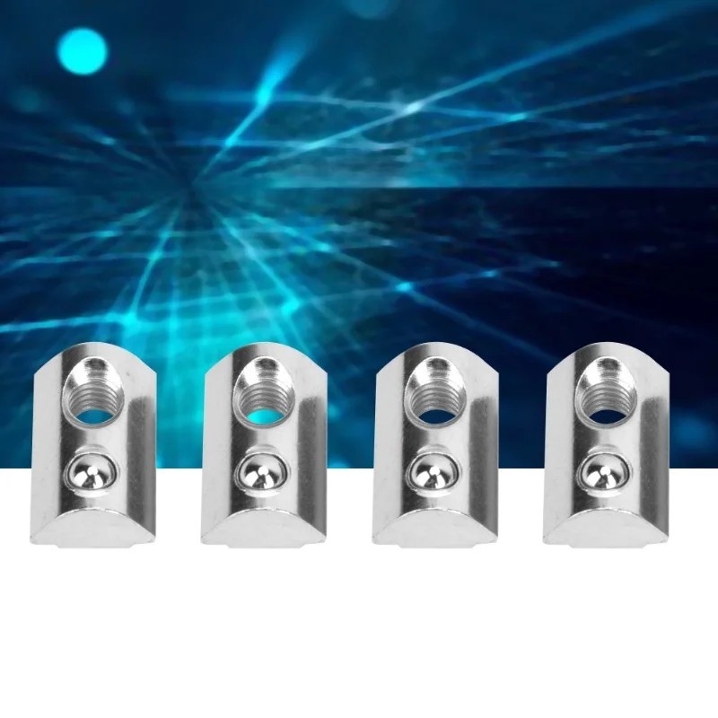 50pcs European Standard Elastic Nut Aluminum Profiles T Slot Spring Nuts Fasteners(M6 )