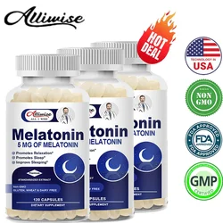 Alliwise Melatonin Capsules - Relieve Insomnia Healthy Sleep Relax Mood Improve Sleep Quality Healthy Sleep Non-GMO