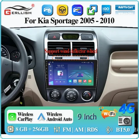 Android15 Car Radio For Kia Sportage 2nd 2005-2010 Sportage Car Radio Multimedia Video Player Keep the Wind Deflector Wheel