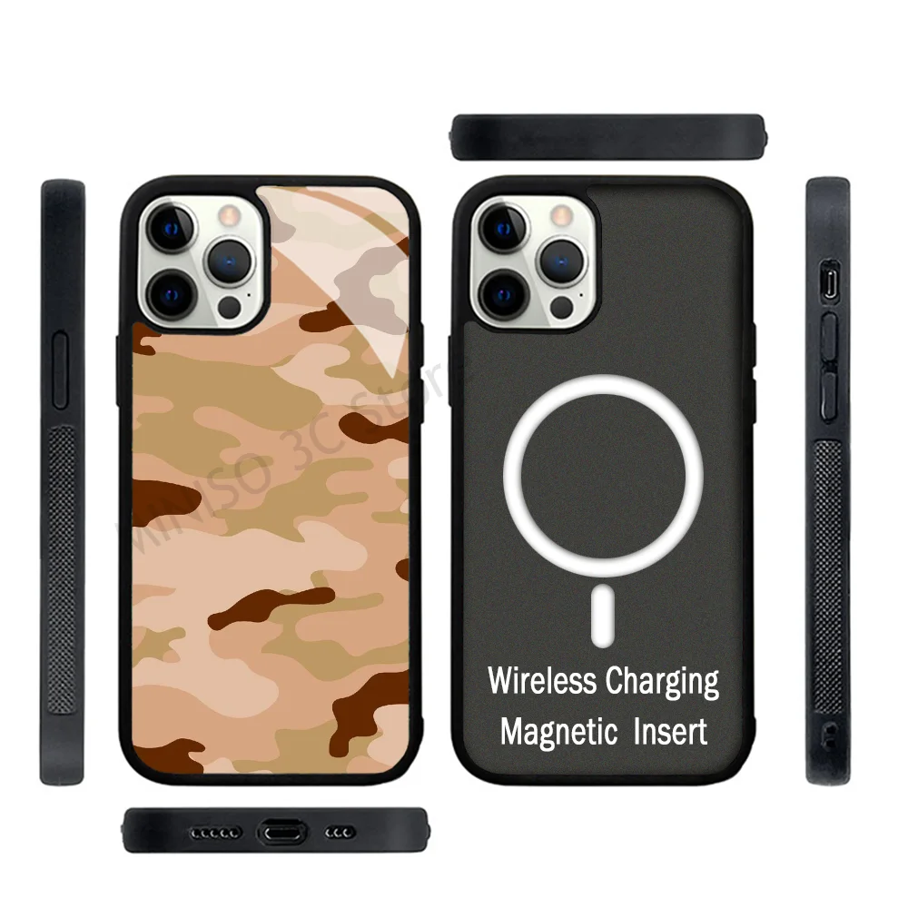 

Camouflage Camo Phone Case Strong Magnetic For IPhone 15 14 13 Pro Max 11 12 Mini For Magsafe