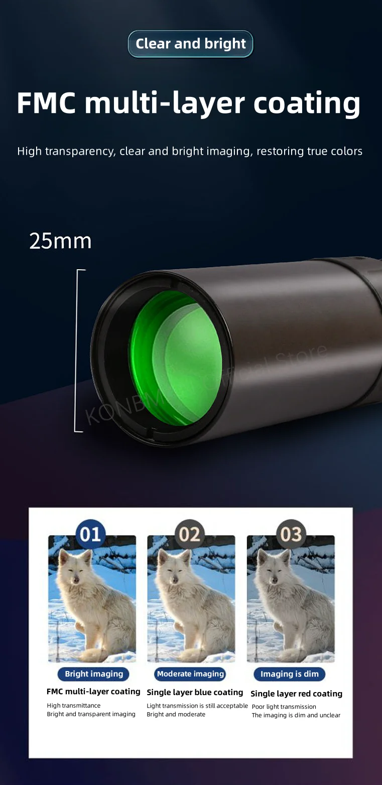 Tragbares Fernglas-Teleskop mit starkem Licht, 10–300 x 40 Zoom-Teleskop, HD-Fernbedienung, professionelles Monokular, BAK4-Prisma, Jagd, Camping – Detail 3