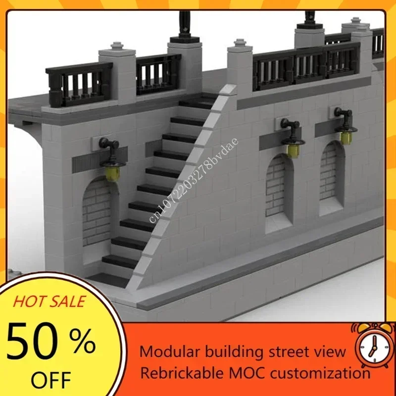 Promenada parisina Modular MOC vista de calle creativa modelo rompecabezas personalizados arquitectura DIY educación ensamblaje modelo juguetes regalos