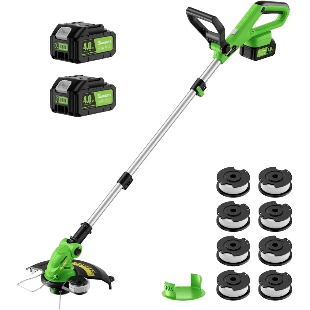 

20V 12" Cordless String Trimmer With 2 X 4.0ah Battery and Charger, Electric Grass Trimmer Battery Powered Eater String, Edger L