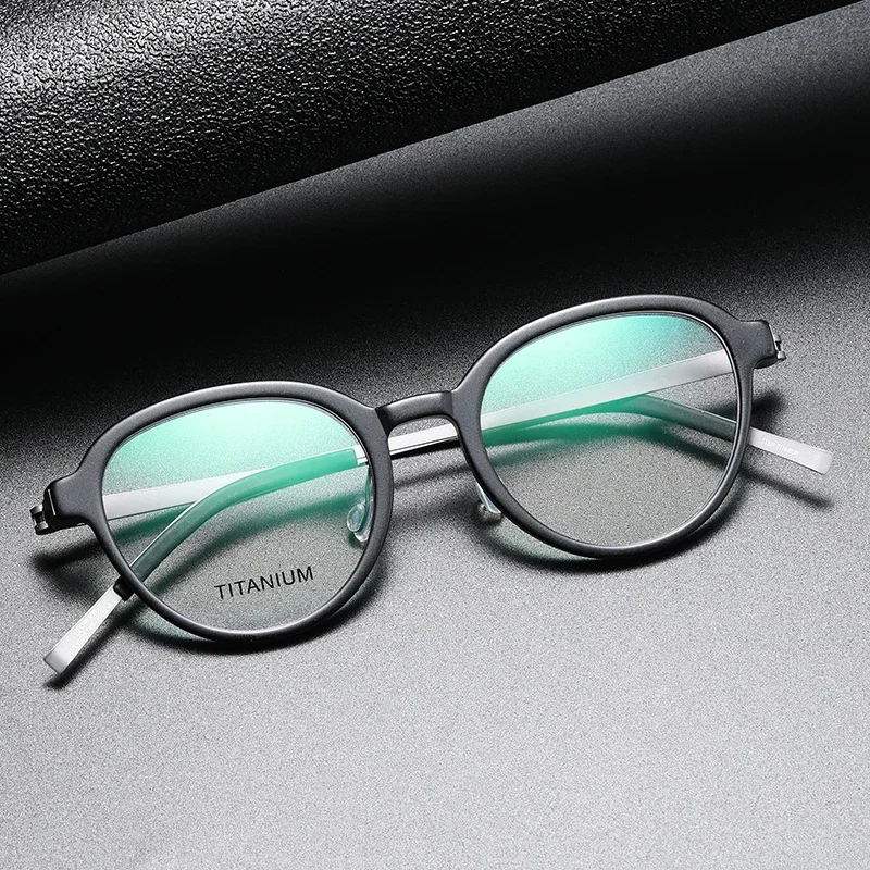 

Oval Men's Glasses Frames Women 1176 Denmark Titanium No Screw Korea Glasses Frames Optical Ultra-light Reading Glasess for Men