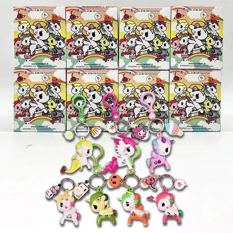 Tokidoki-Llavero colgante de caja ciega de unicornio Kawaii, modelo de juguete, figuras de Anime, adornos de colección