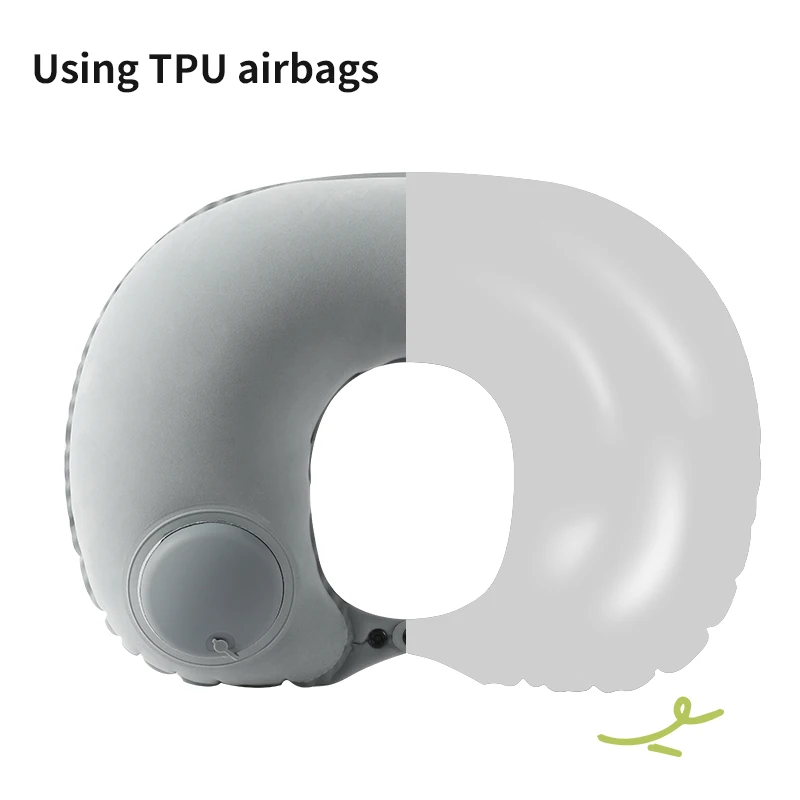 Ergonomic Inflatable Neck Pillow for Balanced Neck Support Manual Inflation Adjustable Firmness Soft Portable Travel Pillow