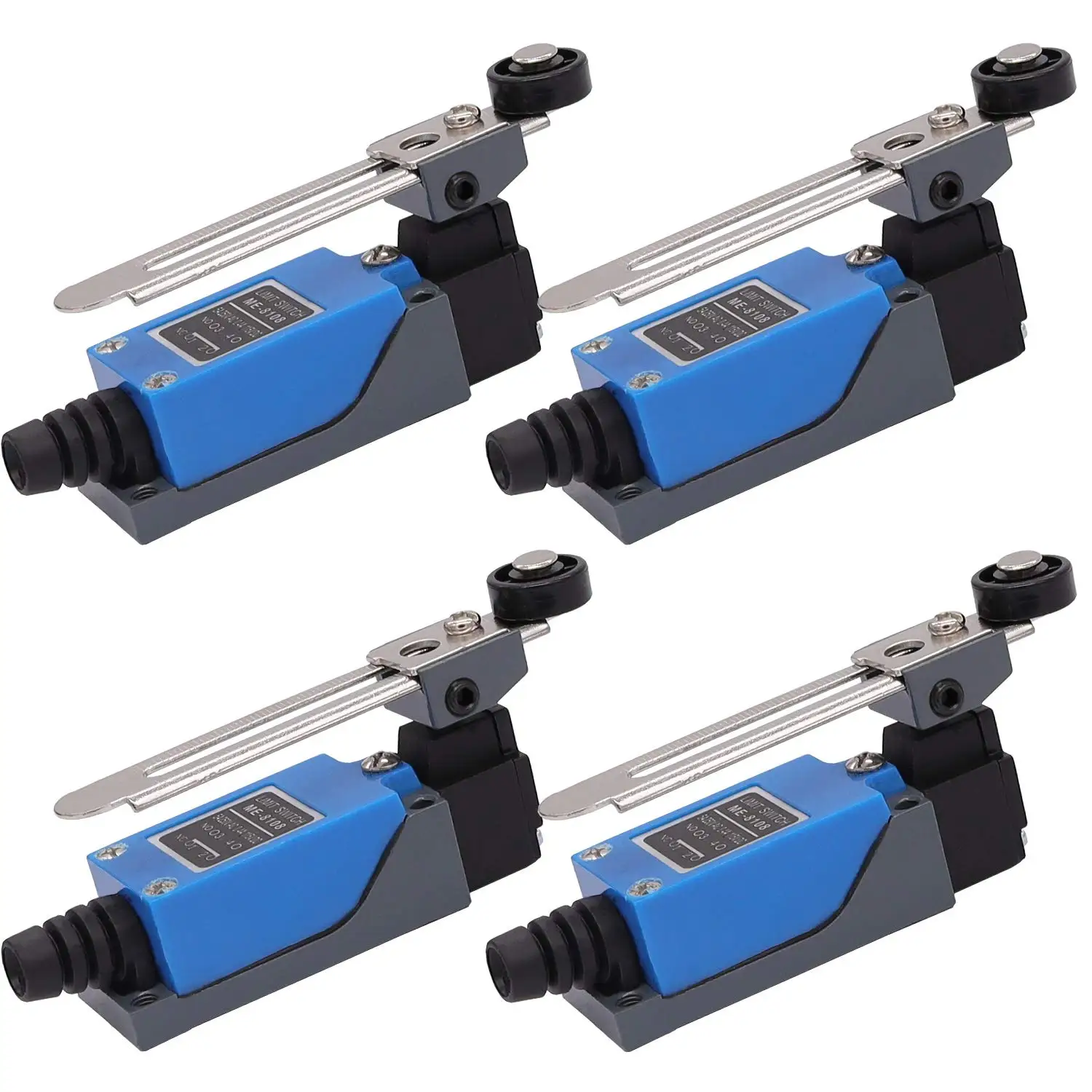 4Pcs ME-8108 Adjustable Roller Lever Arm Limit Switch NC-NO CNC Mill Router + 4Pcs ME-8108 Limit Switch