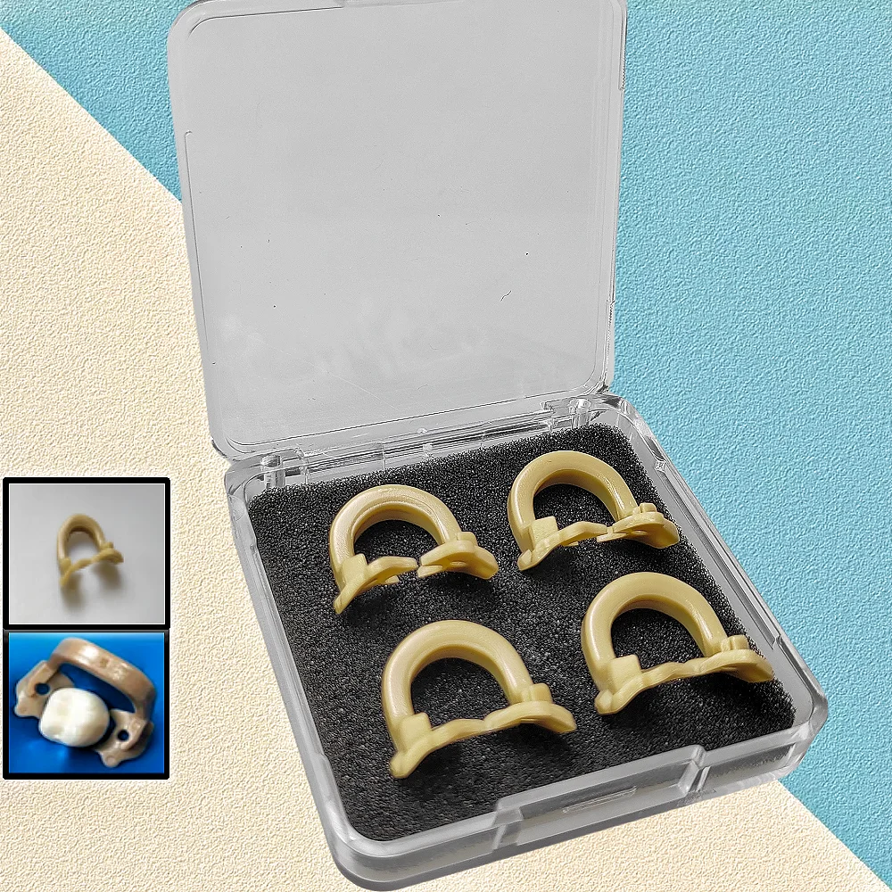 

4PCS Dental Dam Clamp Set with Sectional Matrix Band and Molar Barrier Clips - Autoclavable Instruments for Matrix Forming Proce