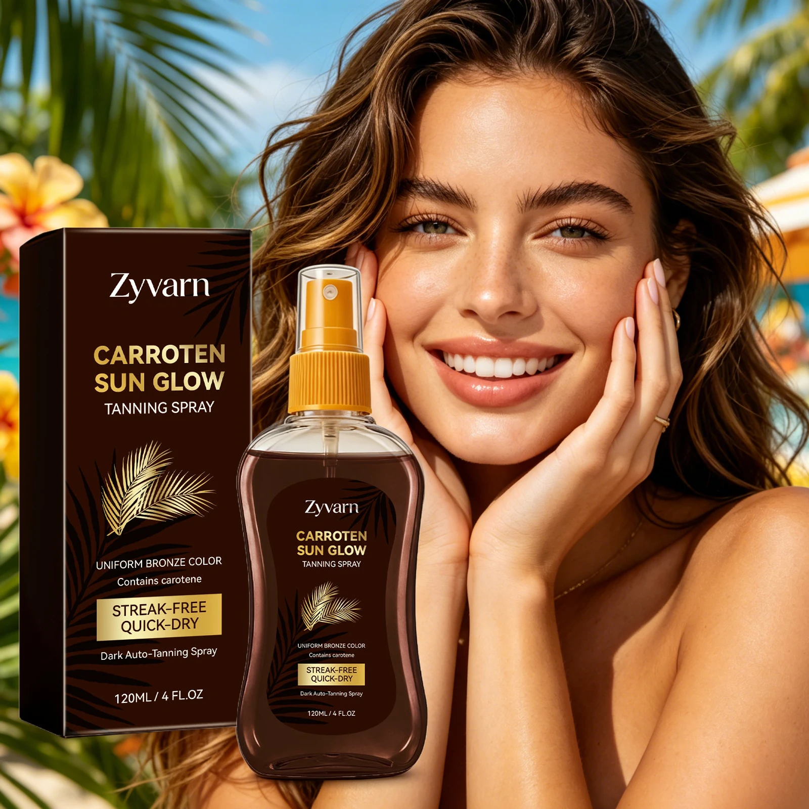 

Carrot Sun Tanning Oil Spray Sunless Lasting Bronzer Tan Intensifier Natural Moisturizing Formula for Outdoor Summer & Beach Use