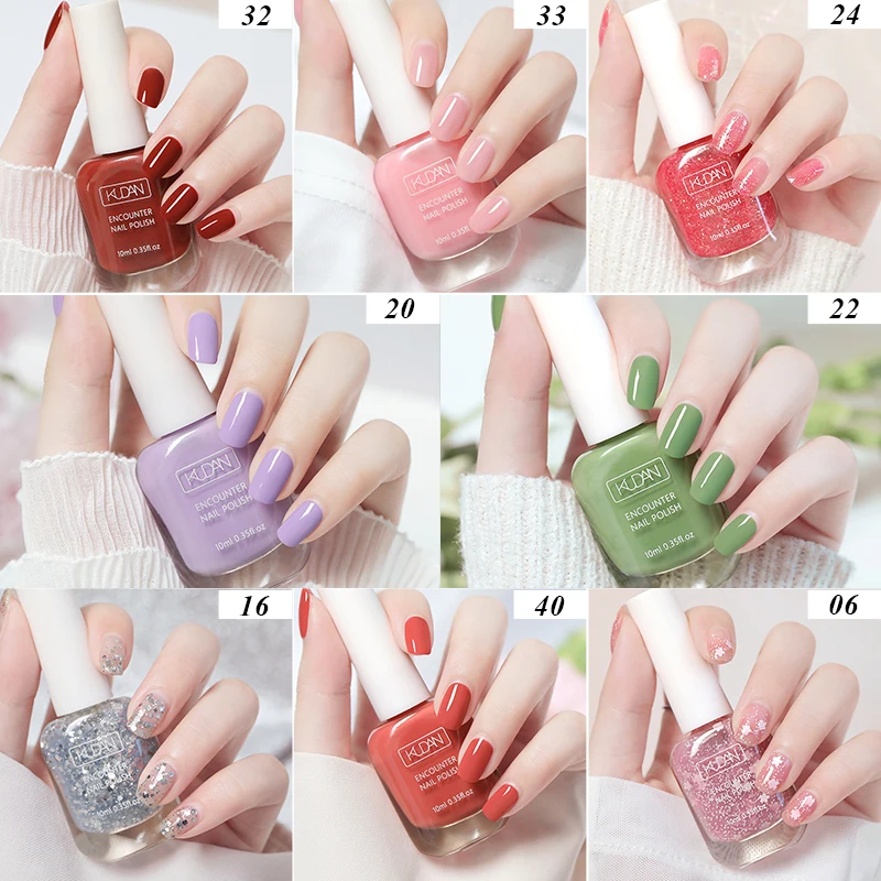 Esmalte de uñas despegable a base de agua, 10ml, 40 colores, secado rápido, suministros de uñas de larga duración, barniz artístico para manicura DIY de verano