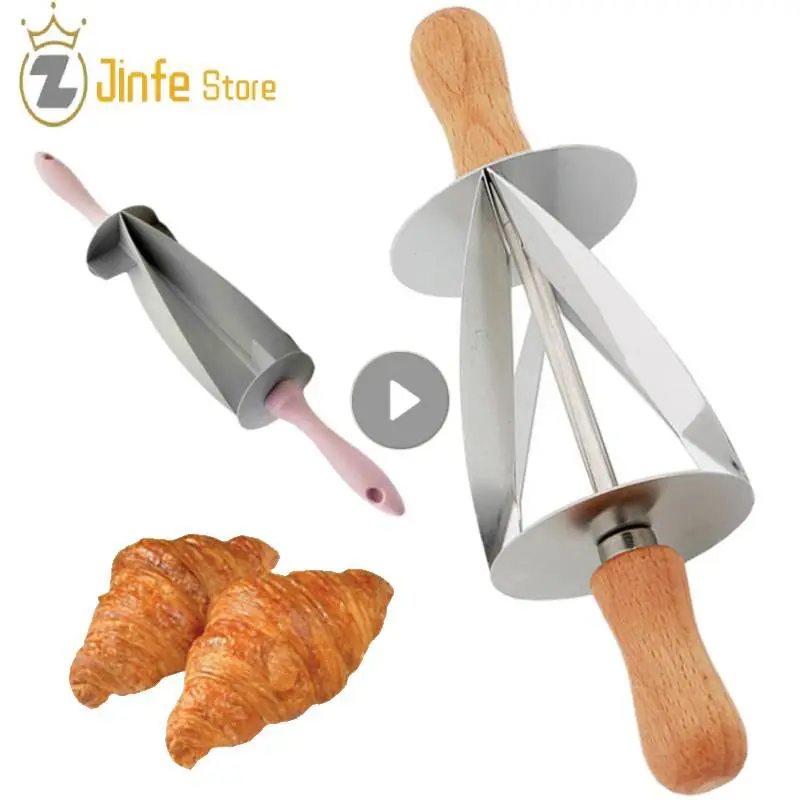 Adjustable Blade Roller Croissant Bread Pin Multi Function Bread Slicer Roller Adjustable Breads Croissant Pin Dough Cutter Tool