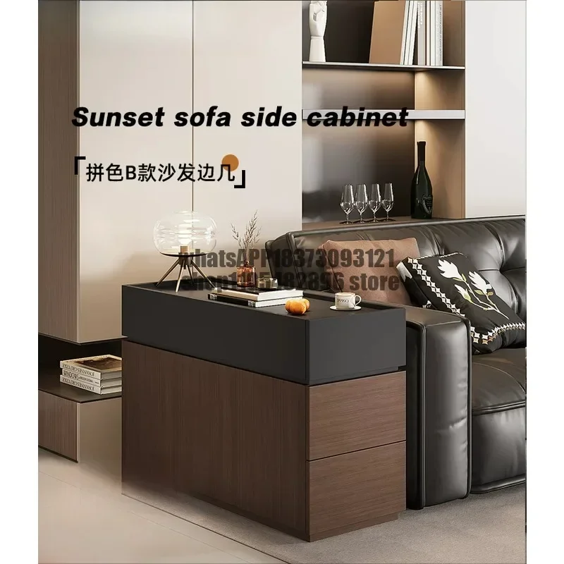 Sofa side table coffee table movable side cabinet living room small apartment sofa side cabinet