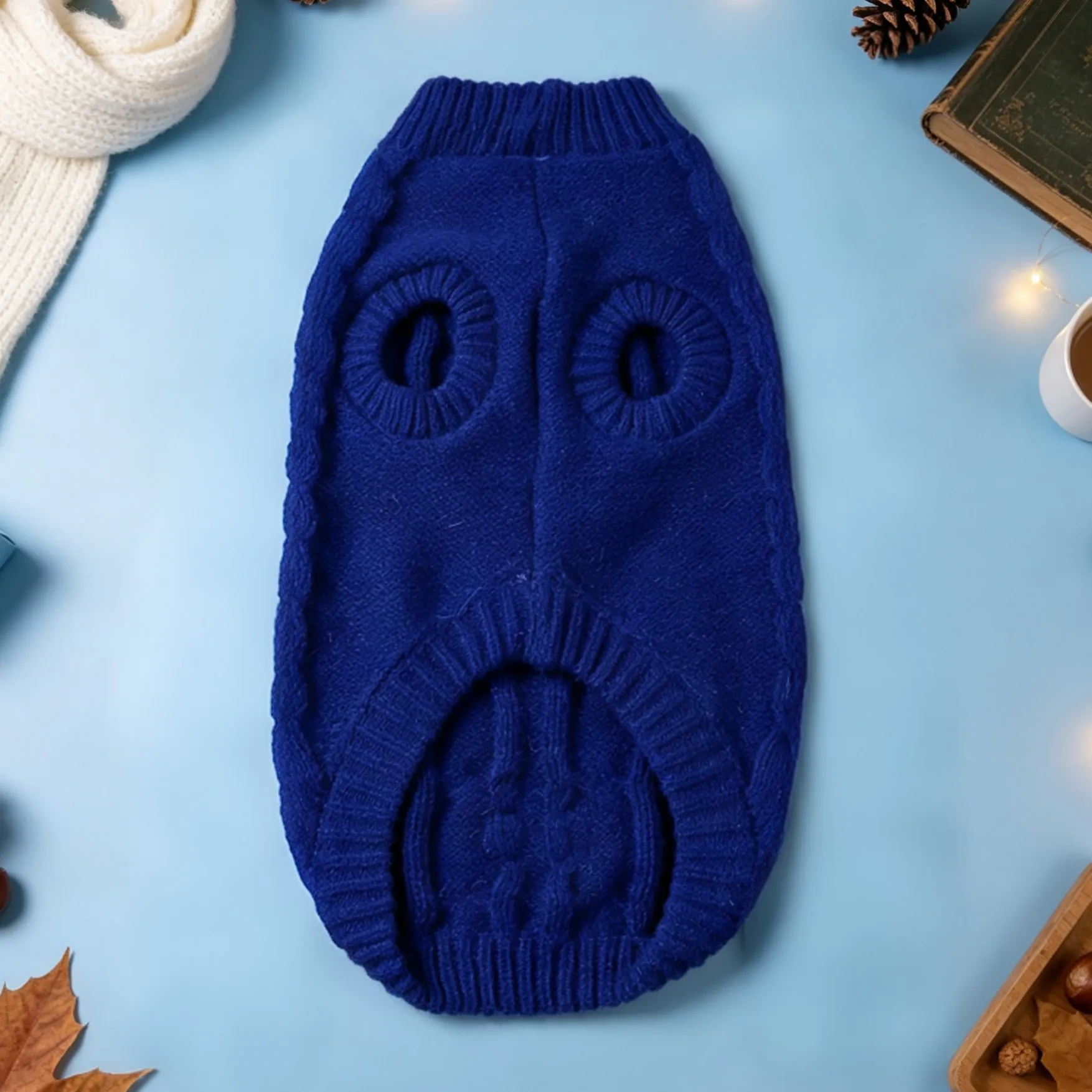 Hundepullover, gestrickte Weste für Haustiere, geflochtene Hundekleidung im Stil von „Fried Dough Twists“, warmer Mantel für Haustiere für Herbst und Winter, Kleidung für kleine Hunde. – Detail 12