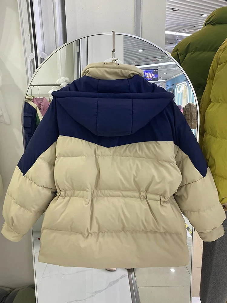 Winter Women Hooded Puffer Jacket Thick Warm Long Sleeve Pocket Snow Parkas Lightweight 90% White Duck Down Coat