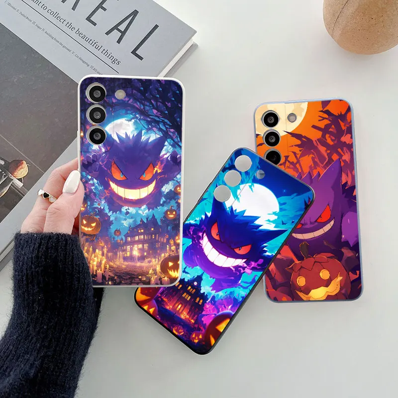 Gengar سعيد هالوين جراب هاتف لسامسونج غالاكسي S25 الترا S24 S23 S22 زائد S21 S20 FE S10 S25Ultra s24FE غطاء سيليكون