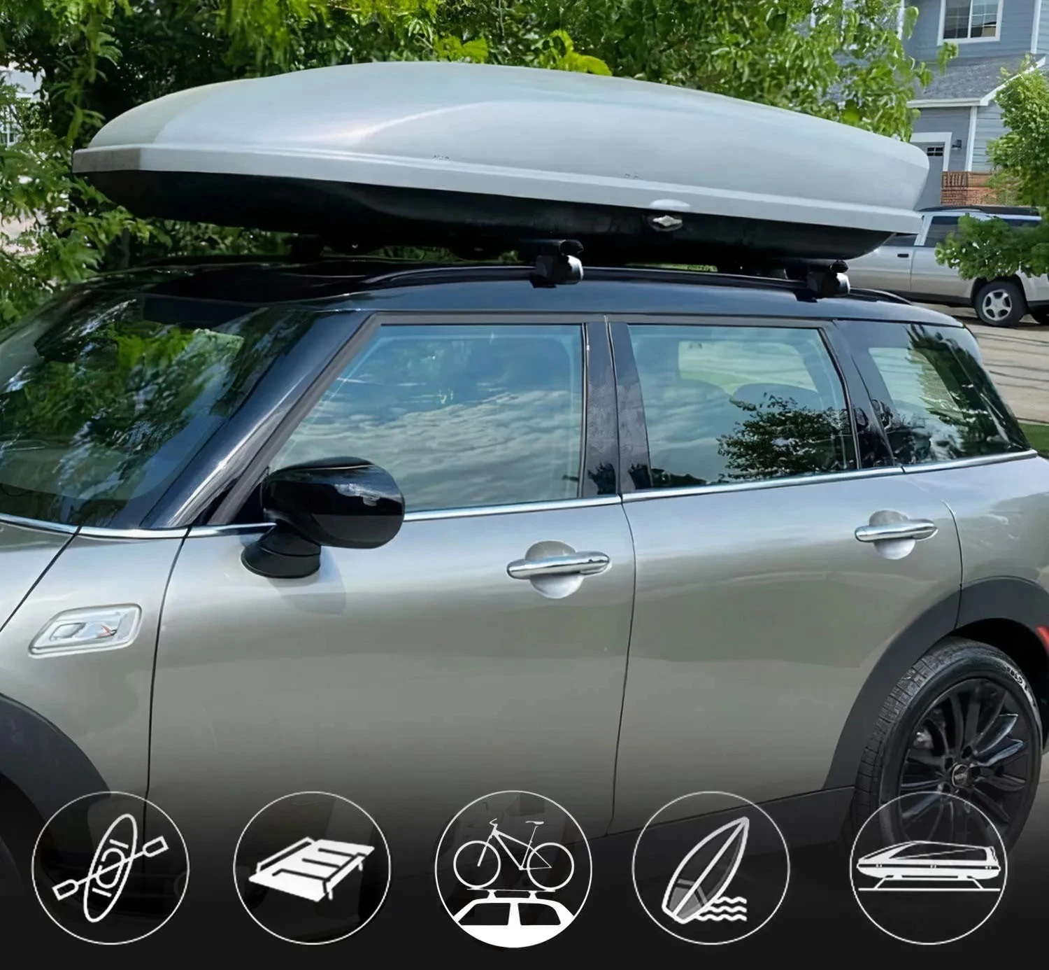 

Lockable Roof Cross Bars for 2020-2024, Gray 2Pcs Luggage Carrier