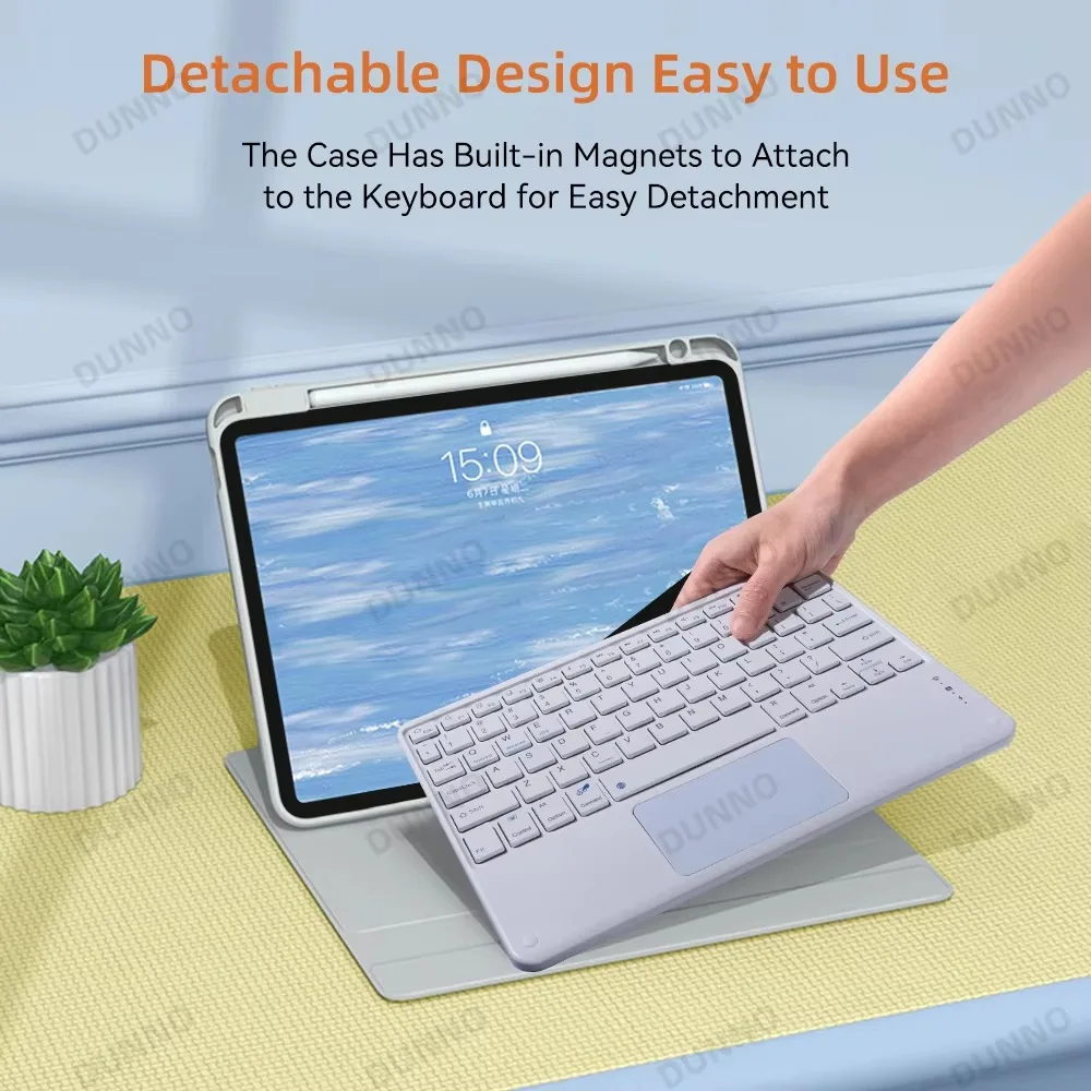 Magnetic Keyboard Case For iPad Pro 11 Air 4/5 10.9 10th 10.5 10.2 9/8/7th Generation Transparent Cover With Keyboard Mouse