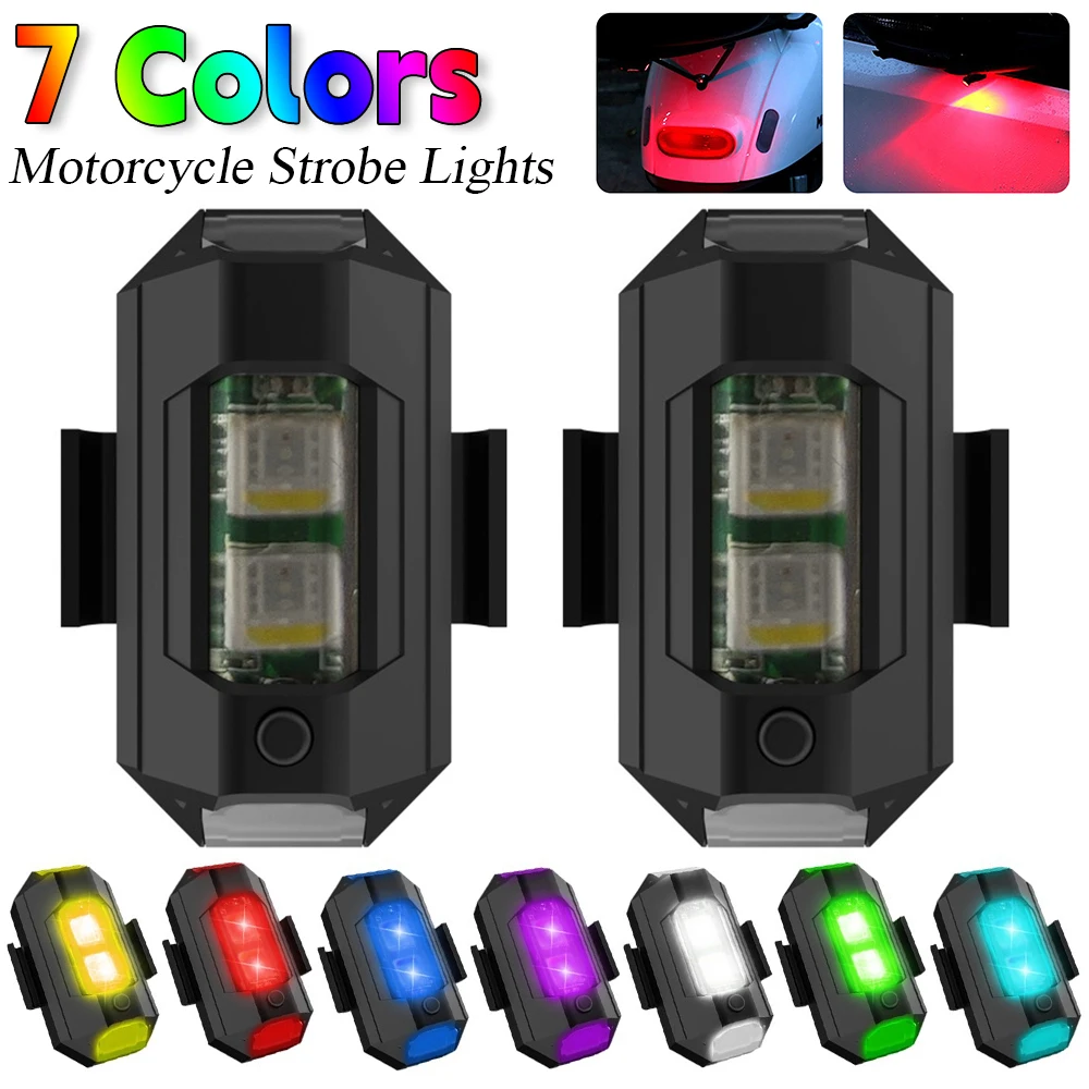 

1-100PCS LED Anti-collision Warning Light Universal LED Strobe Light Kit For Car Motorcycle 7 Colors Mini Turn Signal Indicators