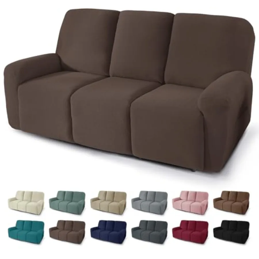 

5 Pieces Recliner Sofa Covers Stretch Recliner Sofa Slipcover with Elastic Bottom Jacquard Fitted Reclining Cushion Couch Cover