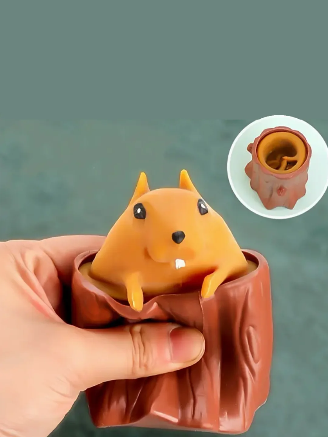 لعبة ضغط تحرير الضغط على شكل سنجاب واحد - لعبة تخفيف قرصة الطاولة الحسية ذات فتحة تهوية بلاستيكية متينة