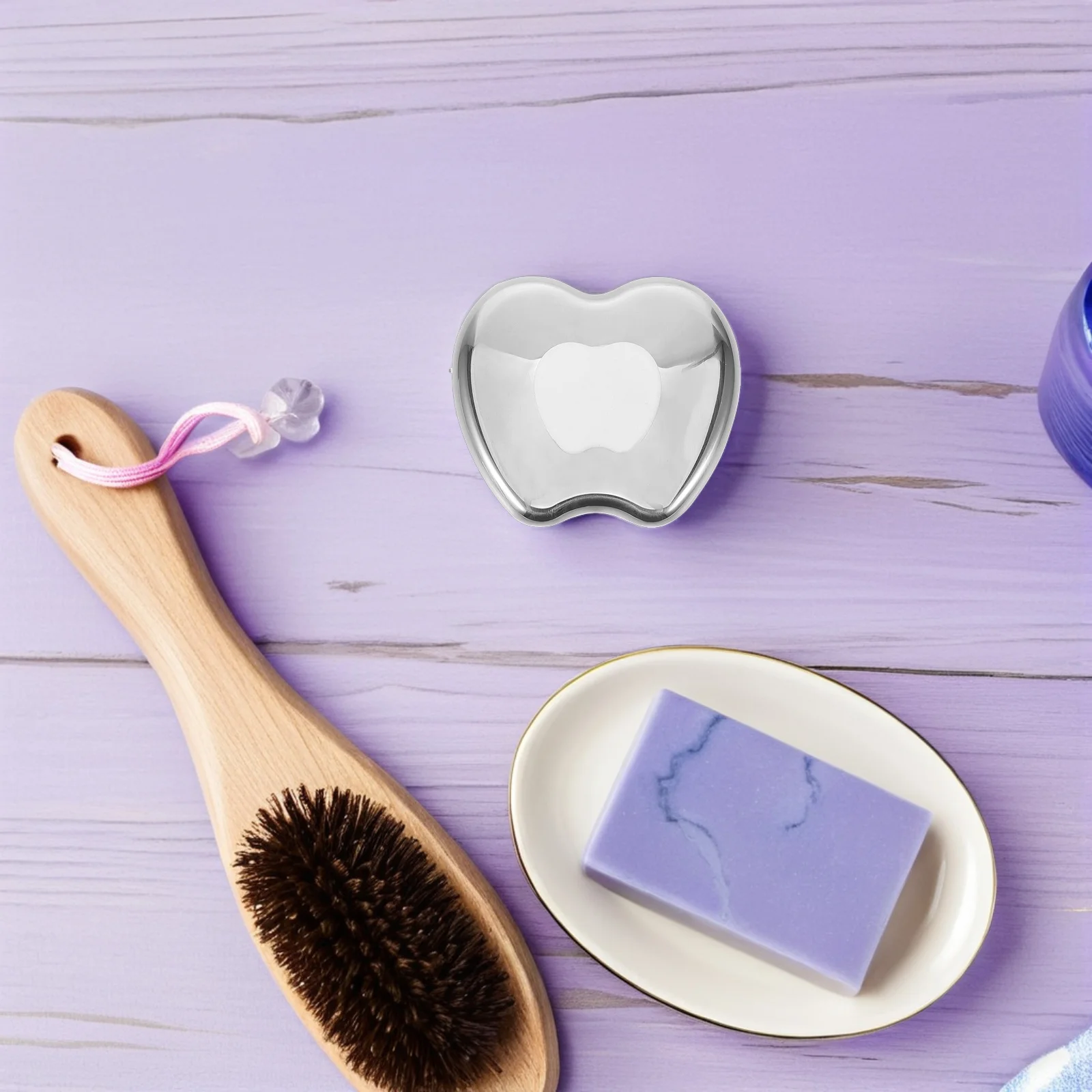 

Stainless Steel Apple Shape Facial Beauty Massager Scraping Plate For Skin Lifting Daily Skincare Tool Guasha Portable Face