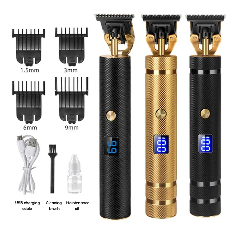 T9 Hair Clipper Oil Head Electric Trimmer Professional Ceramic Cutter Head Fader