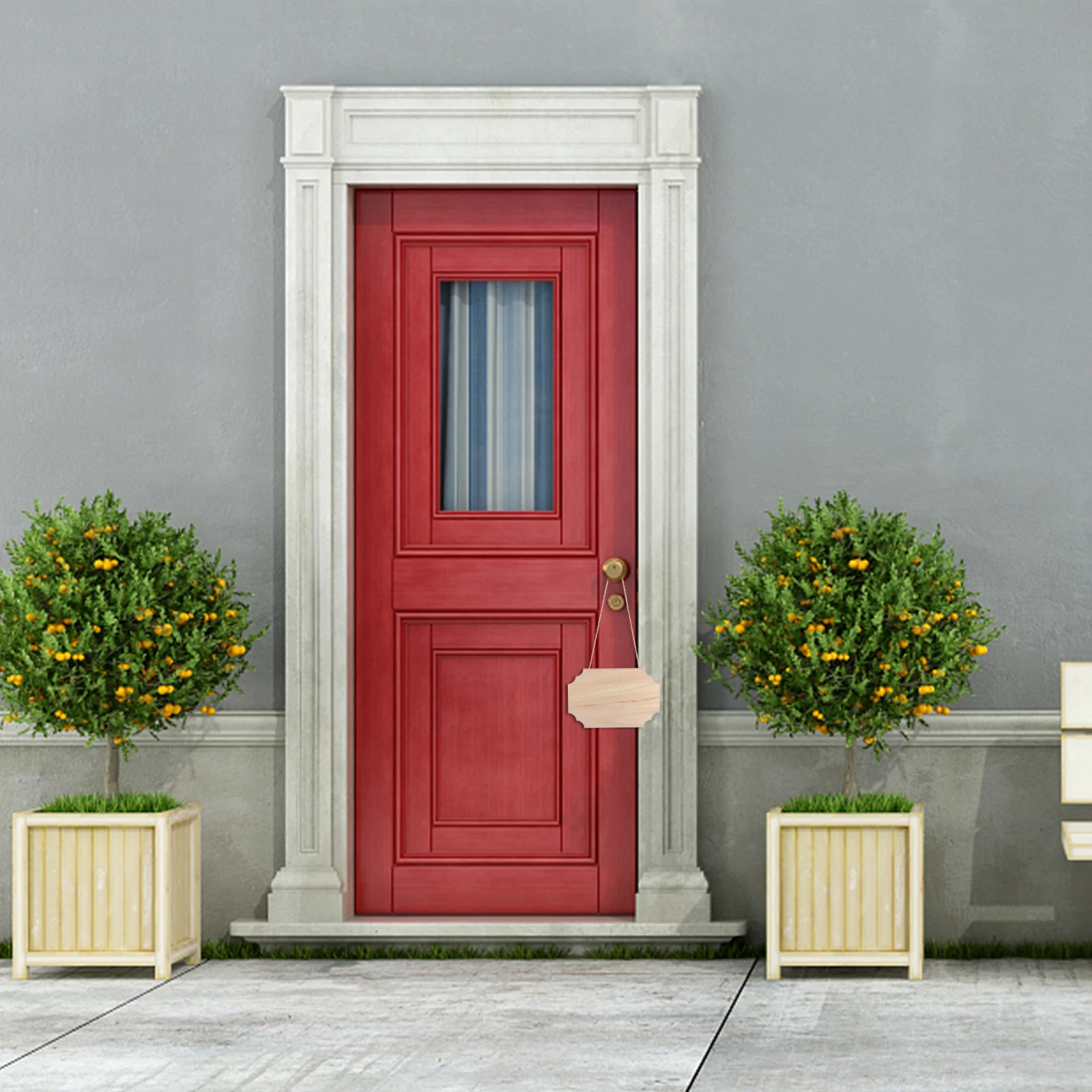 

2Pcs DIY Unfinished Wooden Plaque Hanging Sign Home Decor Natural Wood Material Clear Texture Lanyards Included