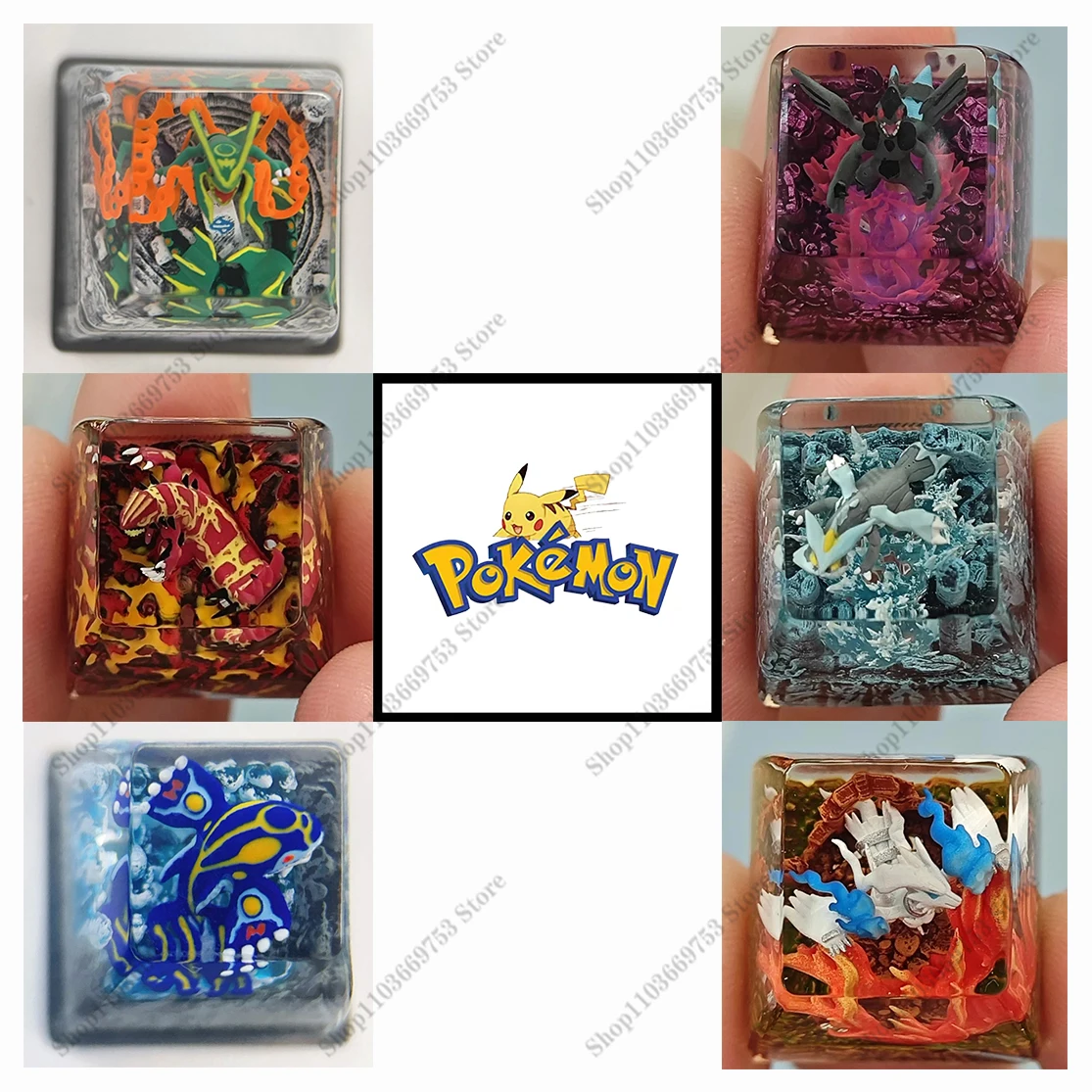 Pokemon Resin Keycaps Anime Character Tao Trio Kyurem Customized Mechanical Keyboard DIY Keycaps Cute Keyboard Accessories Gifts