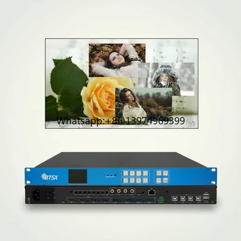 OEM 4K60 HDMI Video Wall Matrix Processor with Seamless Splicing, 4x4 Matrix Switching and KVM Control Support