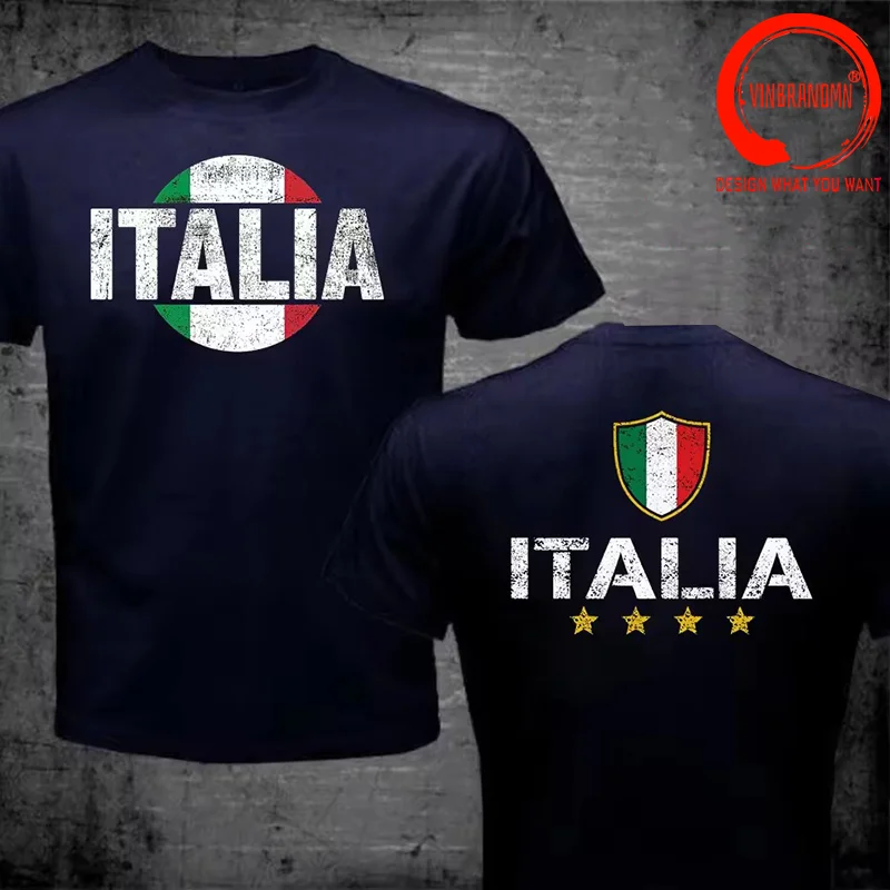 Vintage Distressed Italy Italia Italian Flag T-Shirt Short Sleeve Tee Shirt 100%Cotton T Shirt Men Stylish Fashion Casual Tshirt