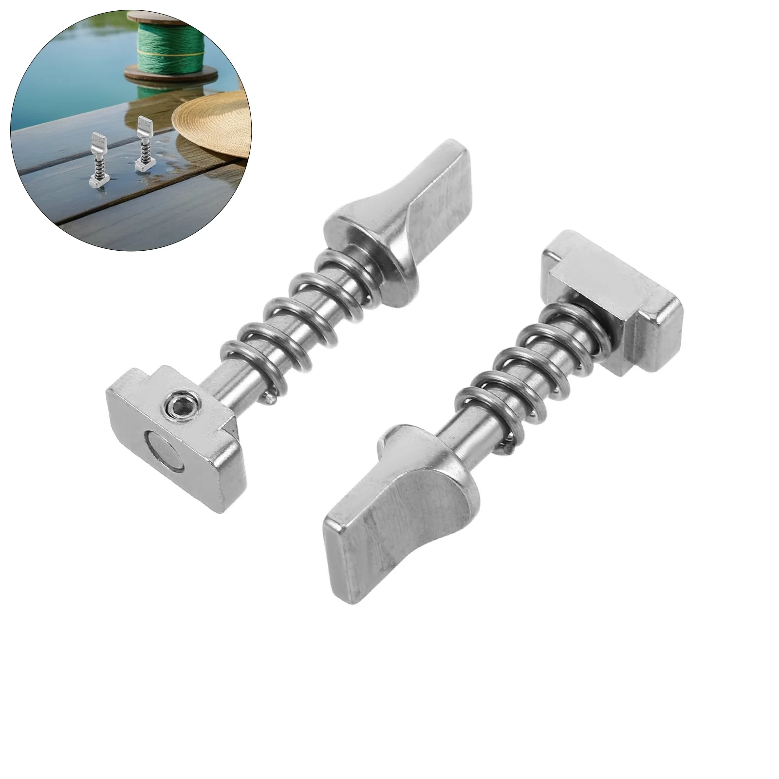 

2Pcs Stainless Steel Surfboard Quick Release Fins Screws No Tool Paddleboard Sup Longboard Replacement Accessories