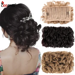 Leeons Large Messy Bun Hair Piece Wavy Curly Scrunchies Chignon Messy Hair Buns Messy Bun Drawstring Ponytail For Black Women