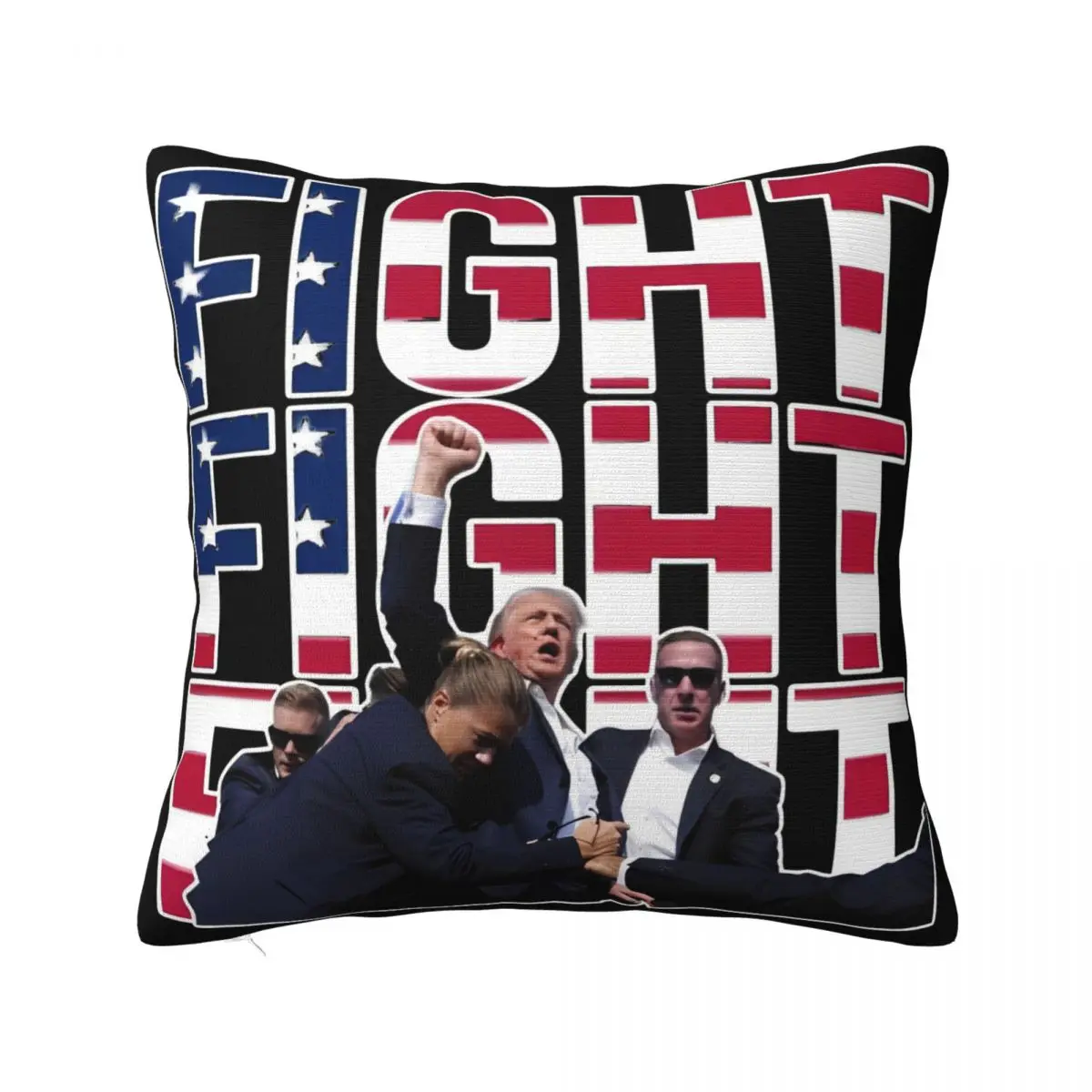 Fight Fight Fight Trump Pillowcase Printed Fabric Cushion Cover Decoration MAGA USA Pillow Case Cover Home Zipper 40*40cm