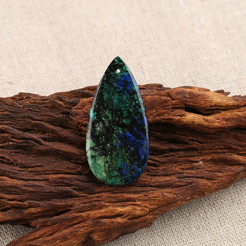B&F Handmade Chrysocolla Pendants, Genuine Natural stones beads, Unique Stones for jewelry & DIY Earring Beads