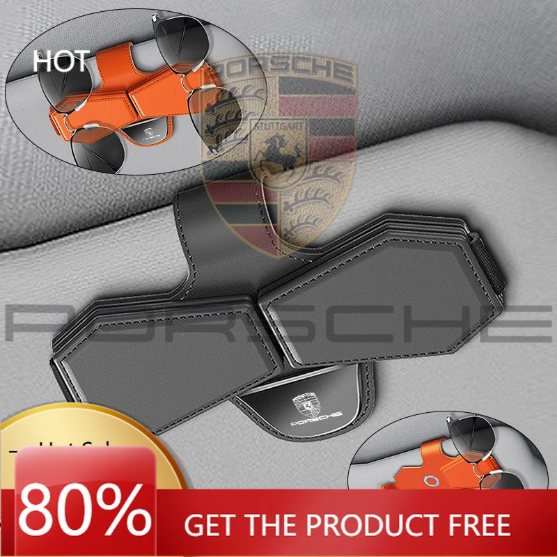 

Porsche Car Sticker Leather Car Sun Visor Glasses Clip Sunglasses Card Storage Holder For Porsche 911 918 928 944 968 Boxster Ca