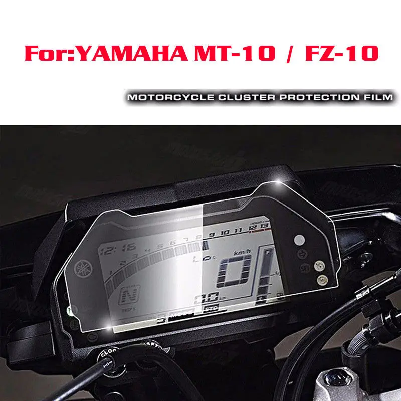 Motorcycle Crystal TPU Cluster Scratch Film Speedometers Screen Protector For Yamaha FZ10 MT10 16-18