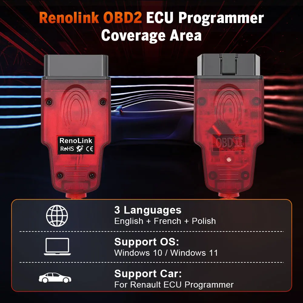 Newest Renolink V2.11 with Keygen for Renault/Dacia Vehicles ECU Programmer Airbag Key Coding Renolink V2.11 Software