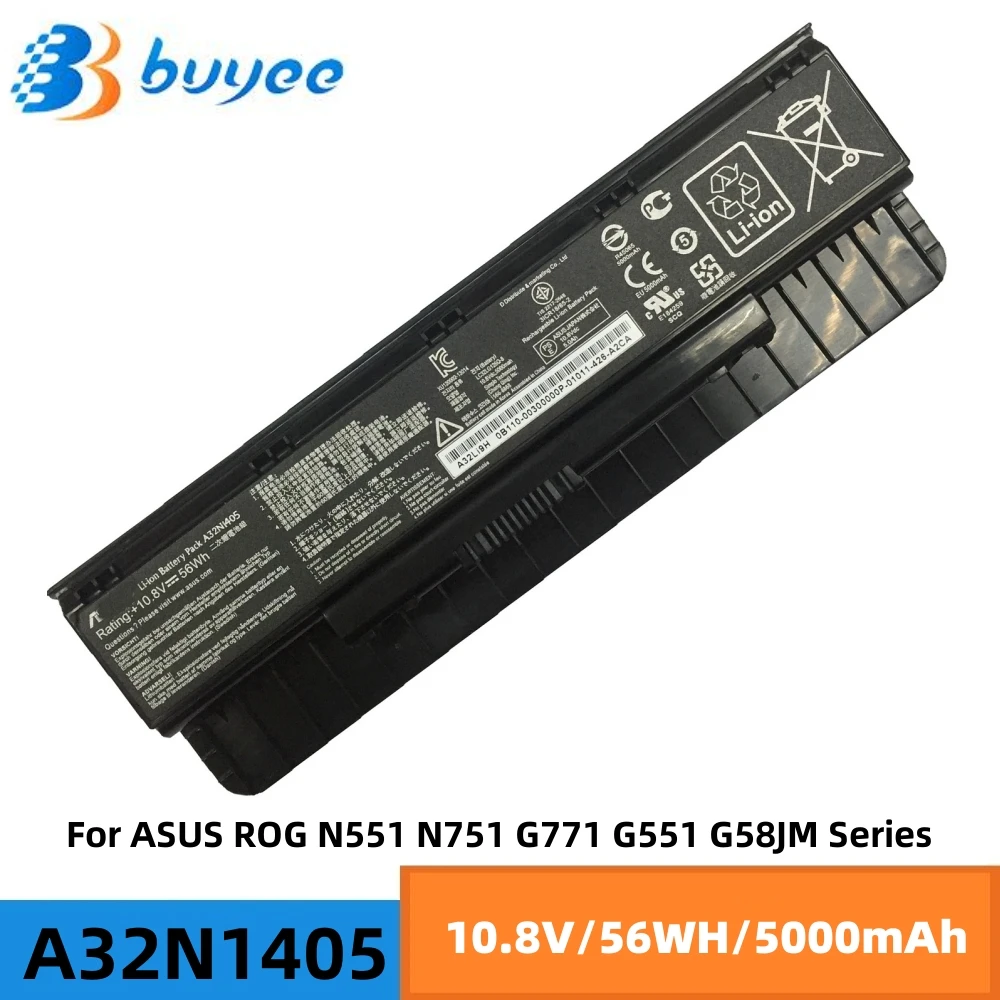 

Original A32N1405 A32Li9H Аккумулятор для ноутбука ASUS Notebook ROG N551 N551J N551JX N551JK N751 N751JK G551 G58JK G771 G771JK 10,8 V