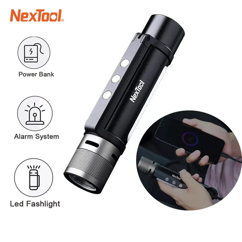 nextool-6-in-1-zoom-flashlight-with-sound-and-light-alarm-1000lm-waterproof-led-2600mah-multifunctional-rechargeable-outdoor-edc