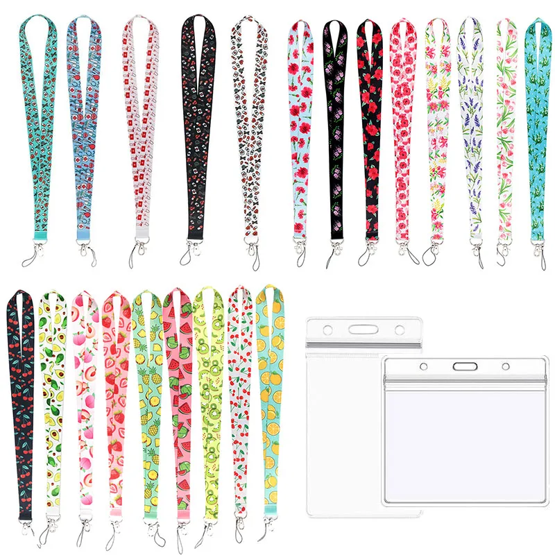 1PCS Lanyard Work Pass Bus Card Sleeve Rope Lovely Cartoon Doctor Nurse Neck Strap Necklace Type Staff ID Name Badge Holder Bags