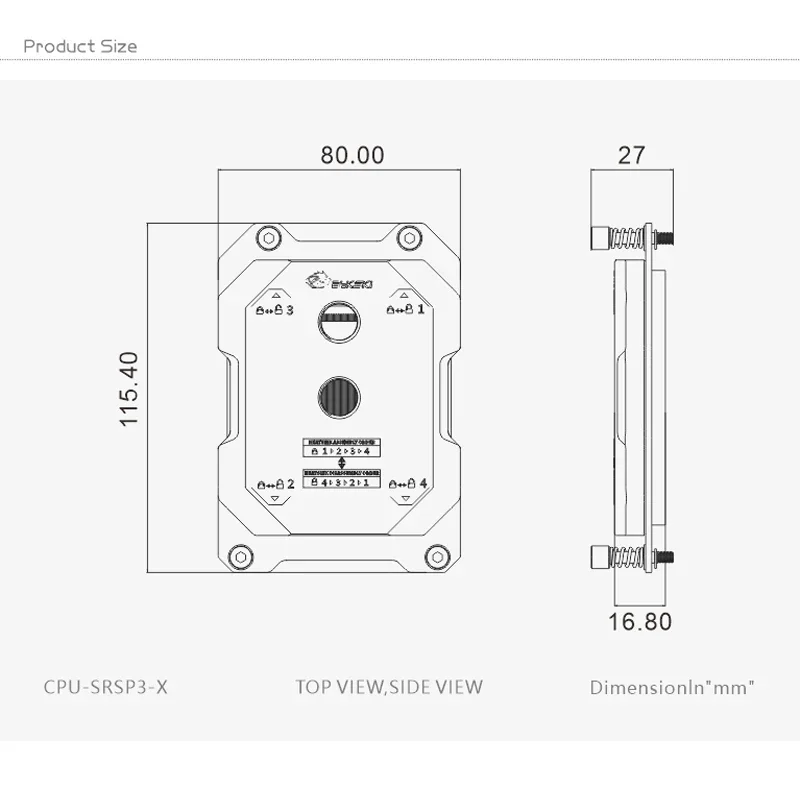 Bykski CPU Water Block Use dla AMD TR4 Socket Prostokątny procesor / miedziany metalowy radiator Płynny układ chłodzenia / CPU-SRSP3-X